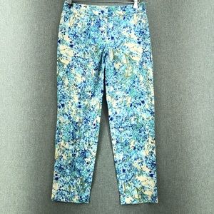 Talbots Blue Floral Ankle Pants